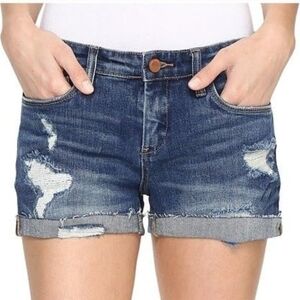 Blank NYC The Fulton Distressed Denim Roll Up Shorts Size 26